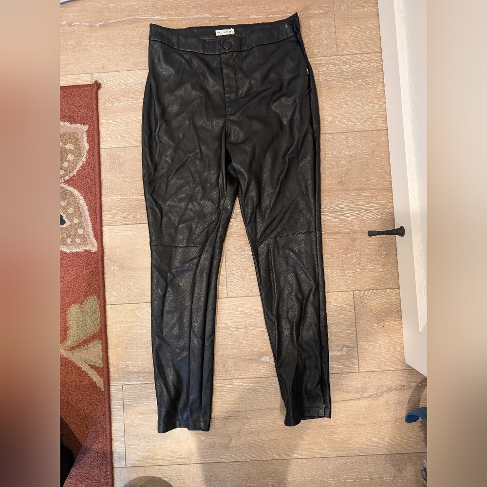 Avec Les Filles Black Faux Leather Trousers